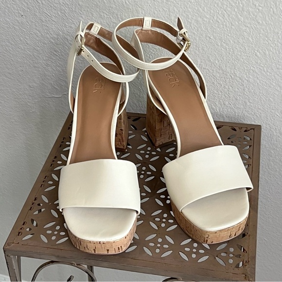NORDSTROM RACK Adelaide Block Heel Sandals Cork Size 10 - Picture 1 of 4